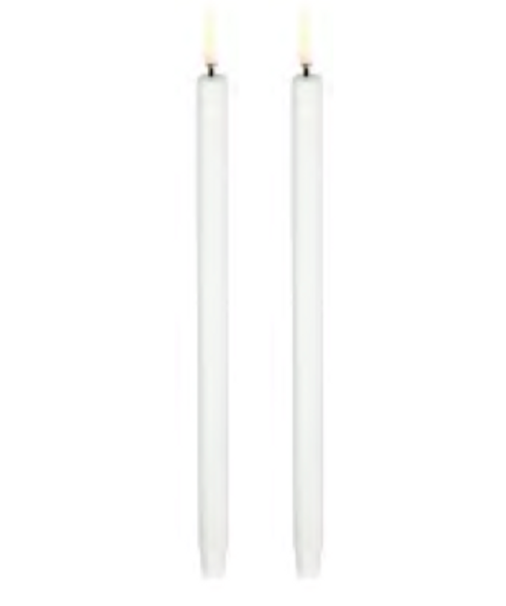 Kjøp Uyuni Led, mini taper candle 1,3x25cm White 2pk hos oss på nett