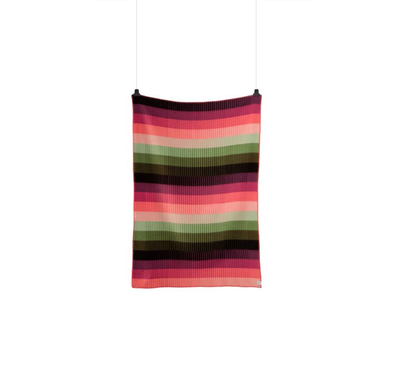 Røros Tweed Åsmund Gradient Pledd, rosa/grønn