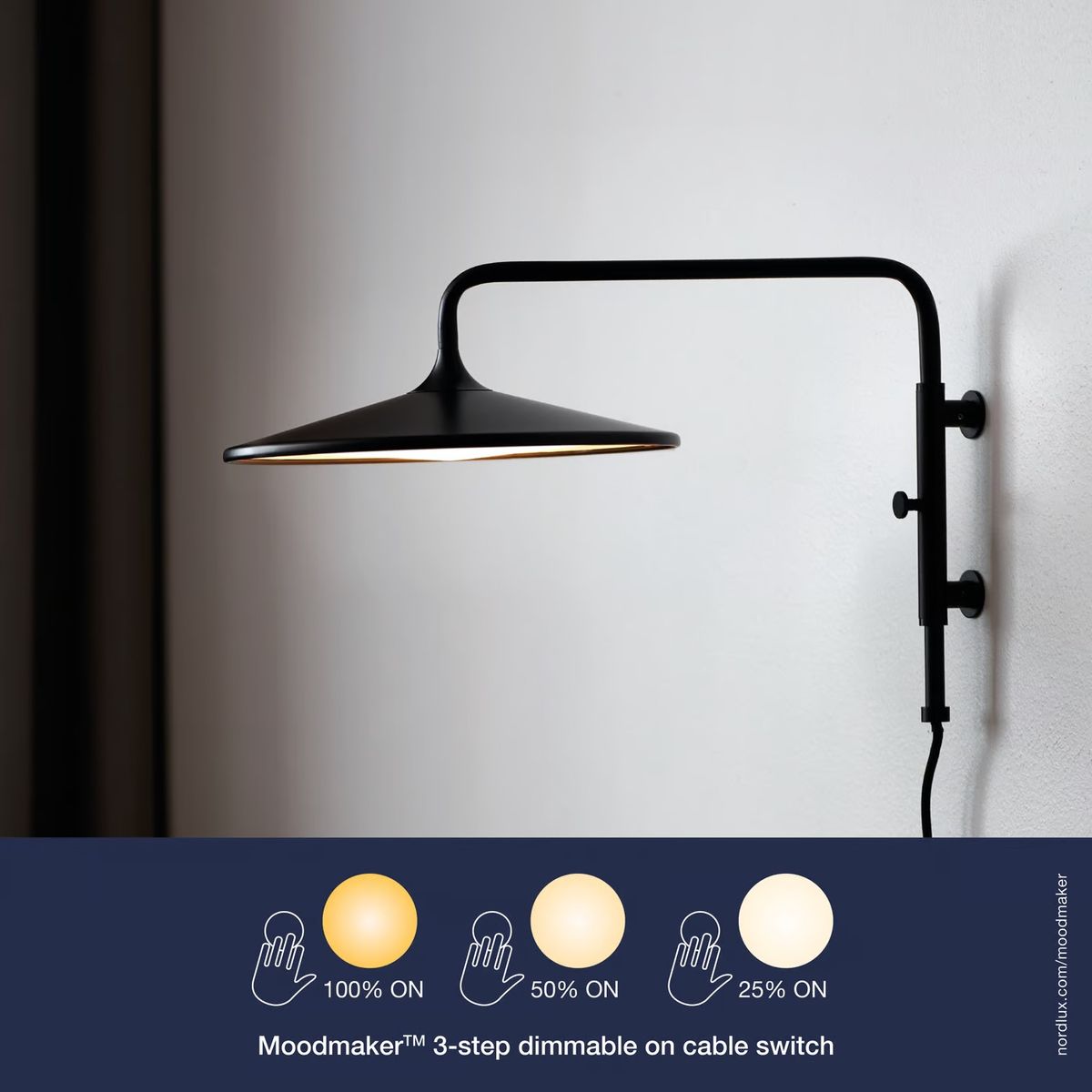 Nordlux Balance Vegglampe, Sort - Utstilling