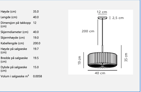 Hovedbilde Nordlux Vivienne 40 Pendel 