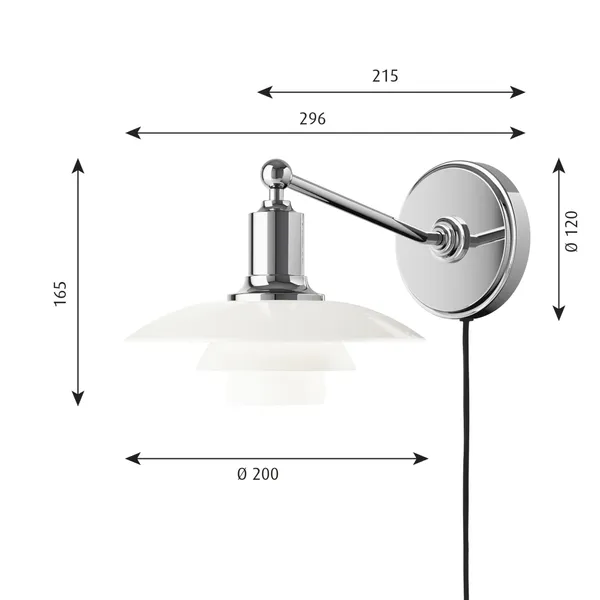 Hovedbilde Louis Poulsen PH 2/1 Vegglampe, Krom
