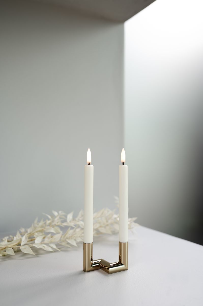 Uyuni LED Mini Stearinlys 1,3x13,8cm 2pk, Nordic White