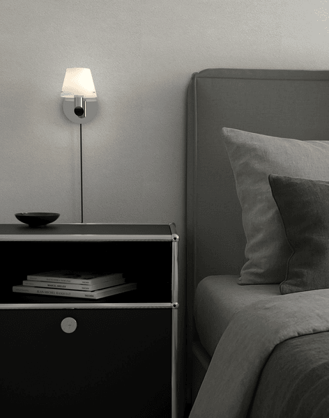 Hovedbilde Herstal - Gil vegglampe i krom / opalglass