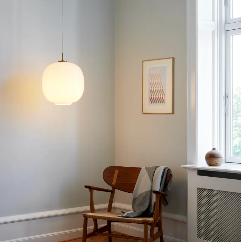 Louis Poulsen VL45 Radiohus Pendel Ø175, Hvit Opal