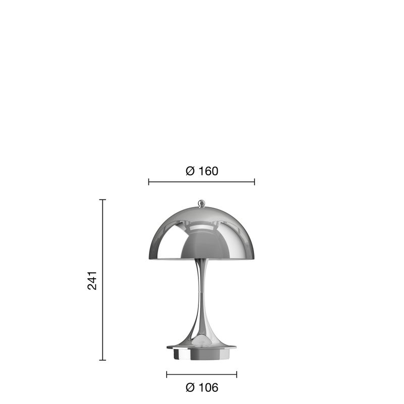 Louis Poulsen Panthella 160 Portable V3, Krom
