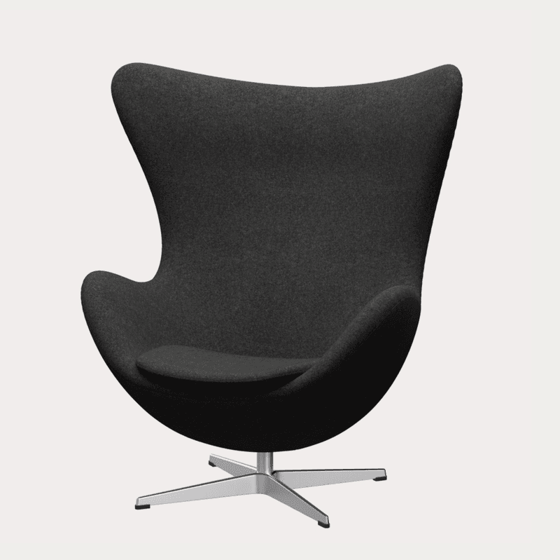 Fritz Hansen Egget Lenestol inkl fotskammel, Divina Melange
