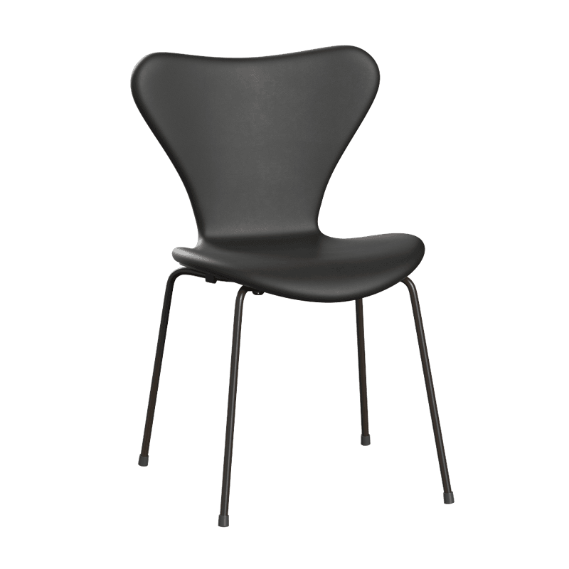 Fritz Hansen Series 7™ 3107, Forsidepolstret Essential Lær, Sort