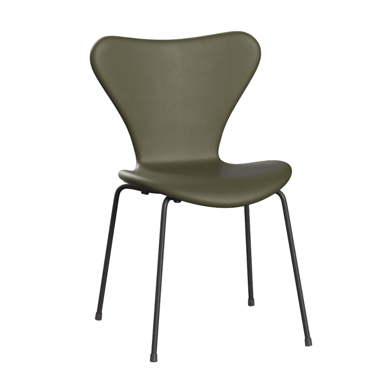 Fritz Hansen Series 7™ 3107, Forsidepolstret Essential Lær, Moss Green