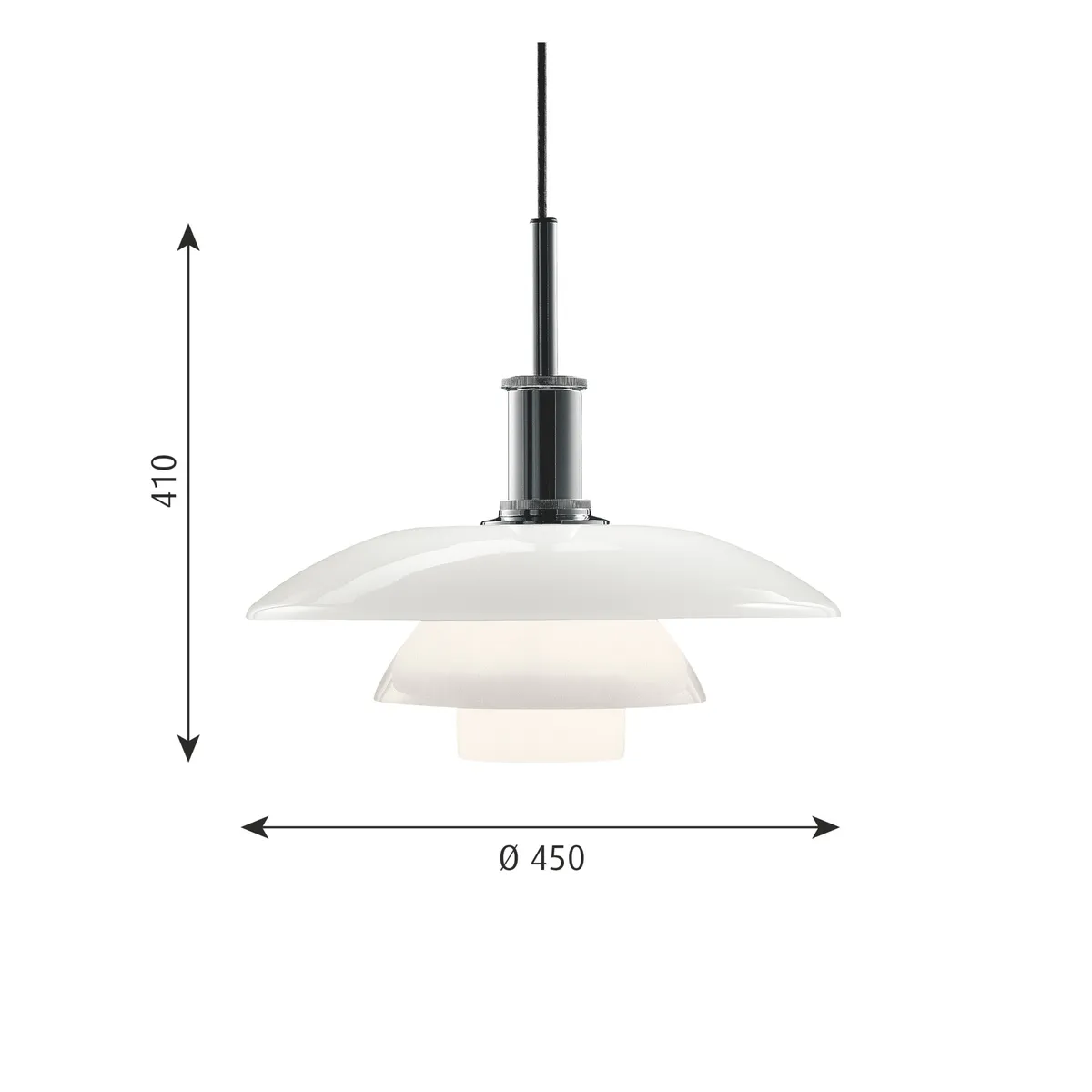 Louis Poulsen PH 4 1/2-4 Pendel, Krom